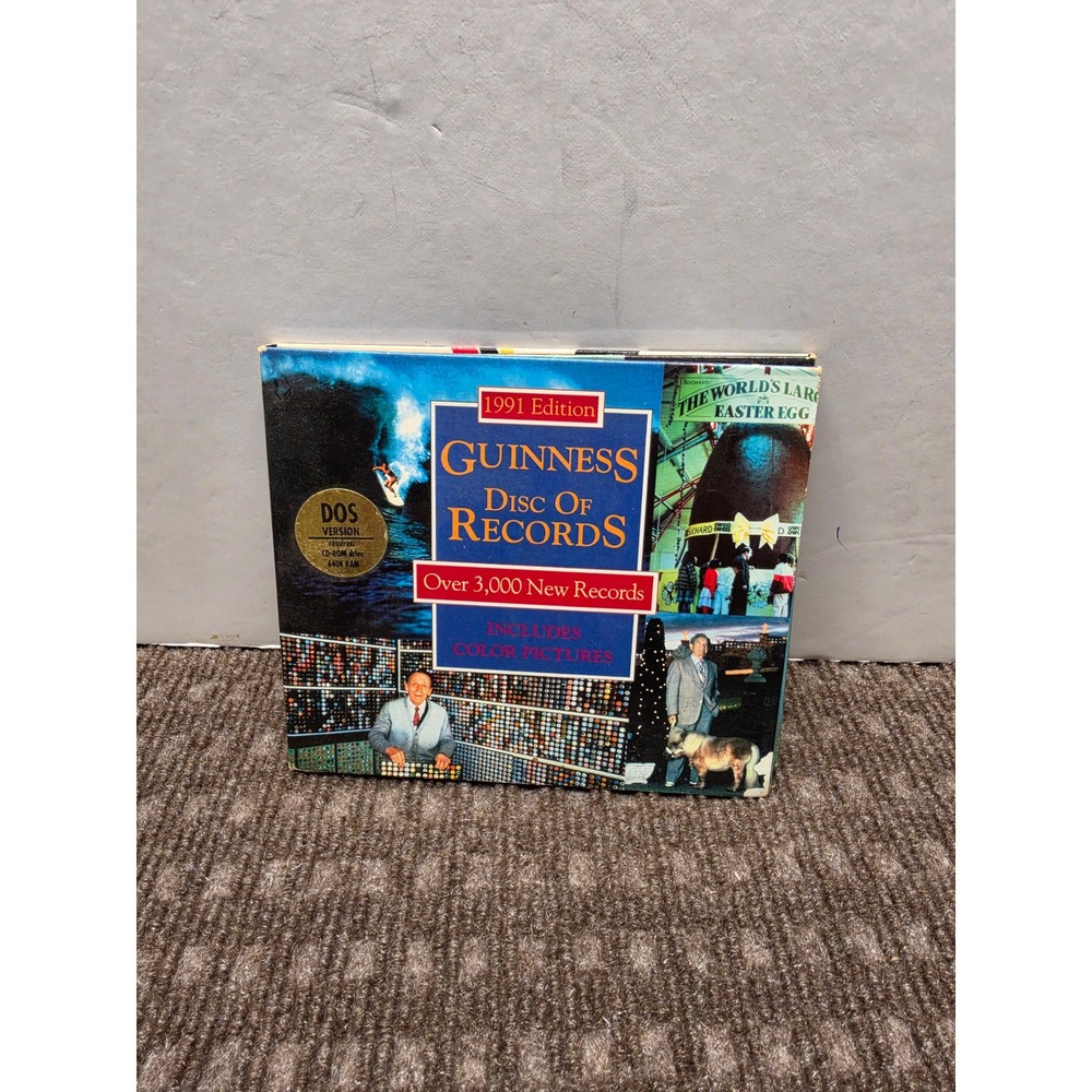 Vintage 1991 Guinness Disc of Records MS-DOS CD-ROM Software Retro Tech